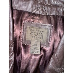 John Paul Richard Uniform Woman‎ Leather Blazer Jacket 1X Brown Genuine Leather